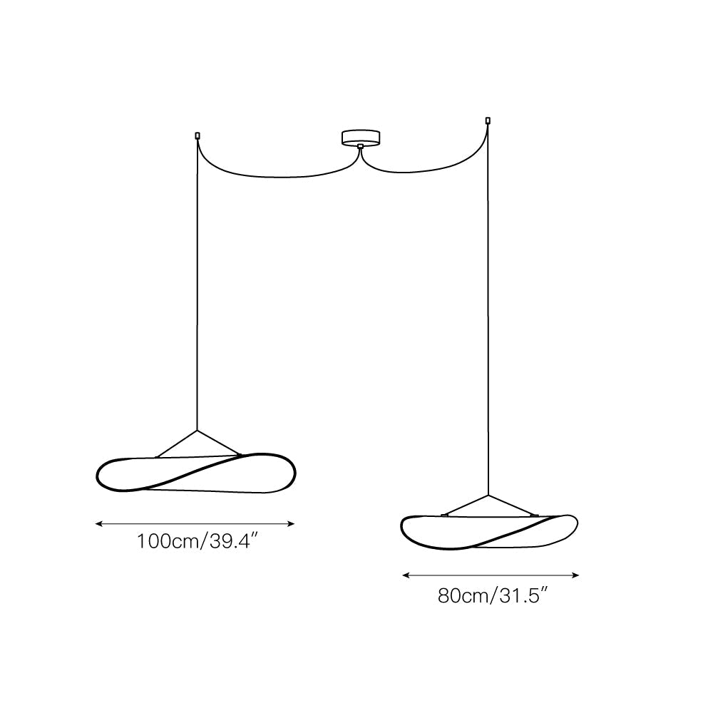 Elsolir Moderne Minimaliste Papier Suspension - Neutralighting