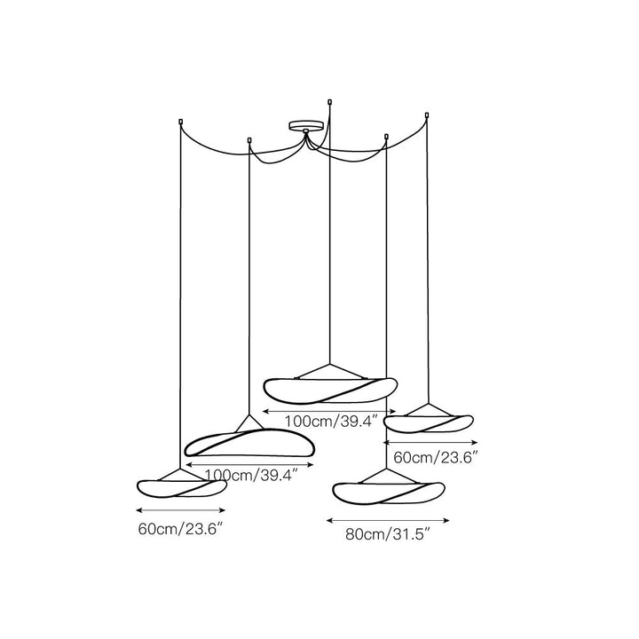 Elsolir Moderne Minimaliste Papier Suspension - Neutralighting