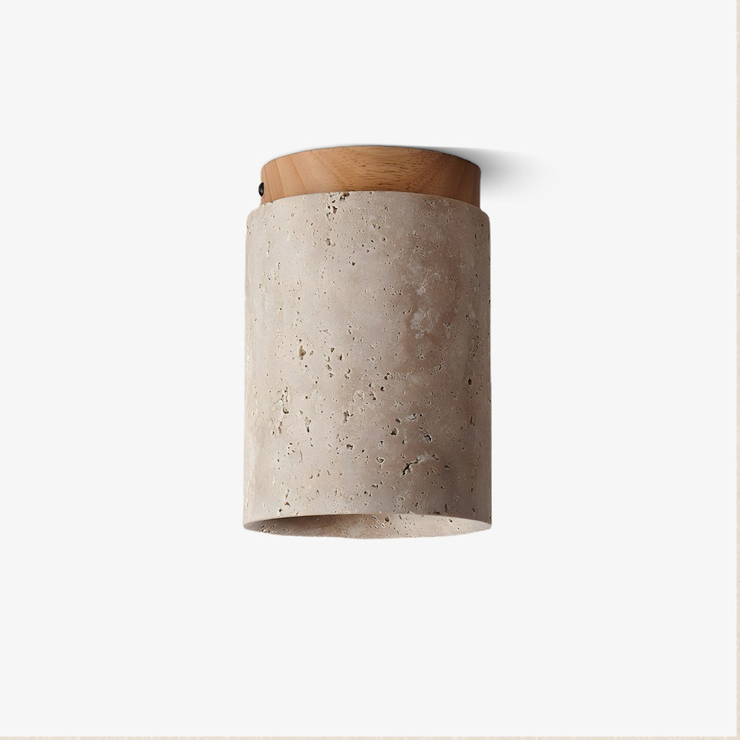 Aurnorira Lampe Plafonnier Cylindrique en Travertin - Neutralighting