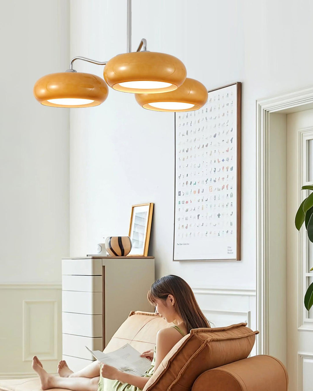 Tetra Lustre Plafonnier Chrome Élégant 3 Ampoules - Neutralighting