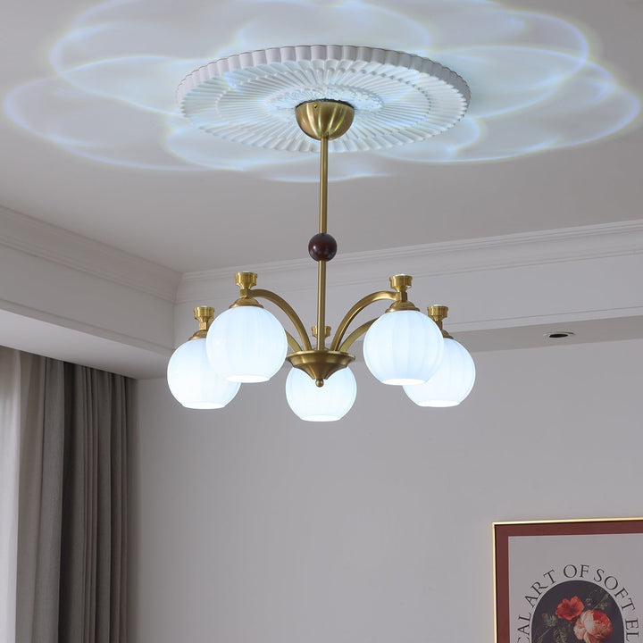Usilia Chandelier Verre Bois Vintage Élégance - Neutralighting