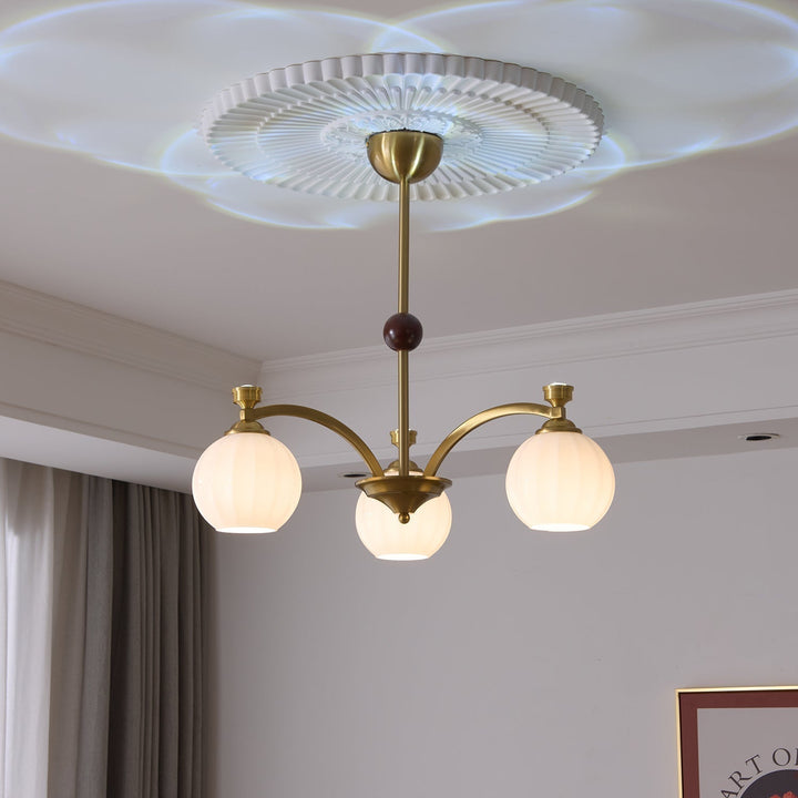 Usilia Chandelier Verre Bois Vintage Élégance - Neutralighting