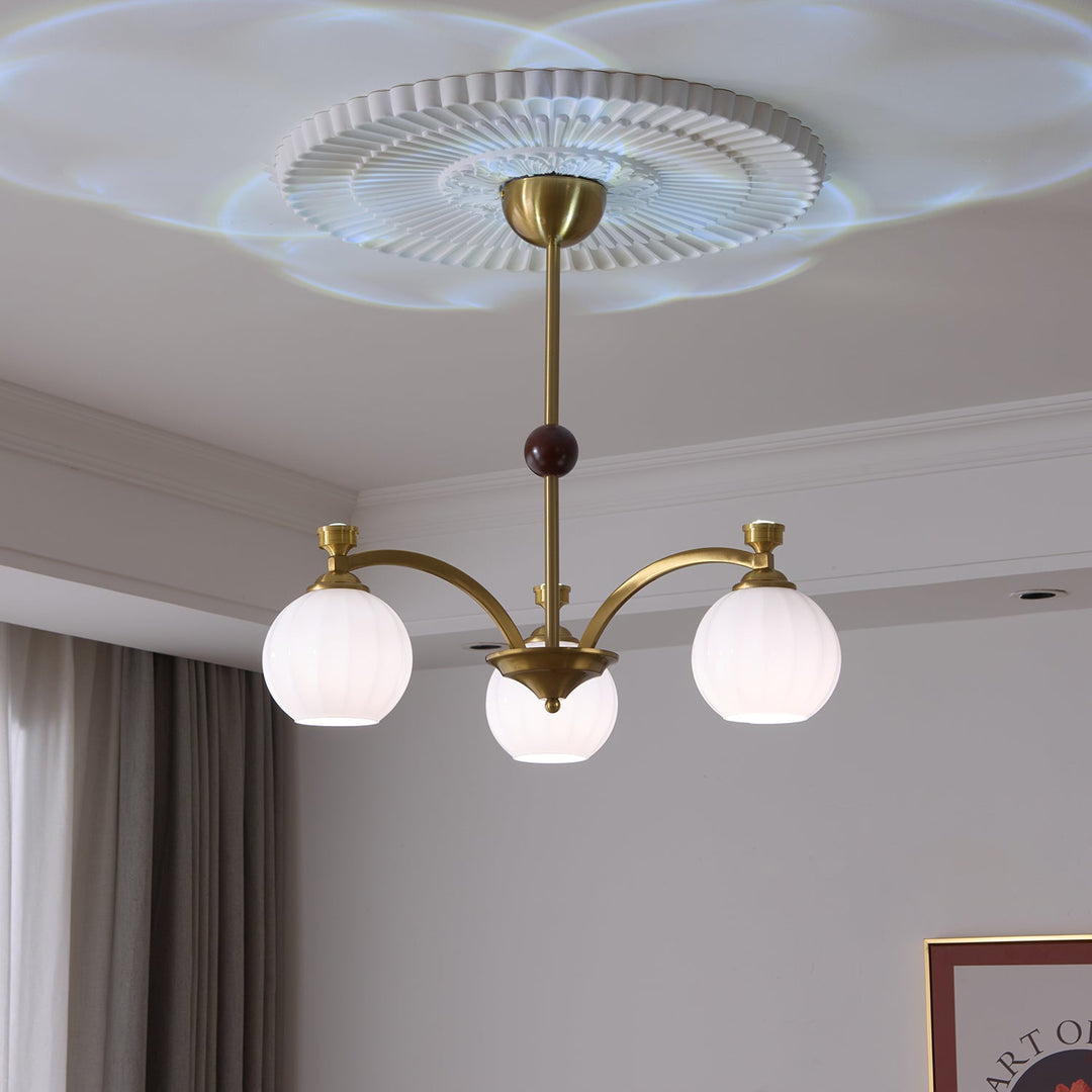 Usilia Chandelier Verre Bois Vintage Élégance - Neutralighting