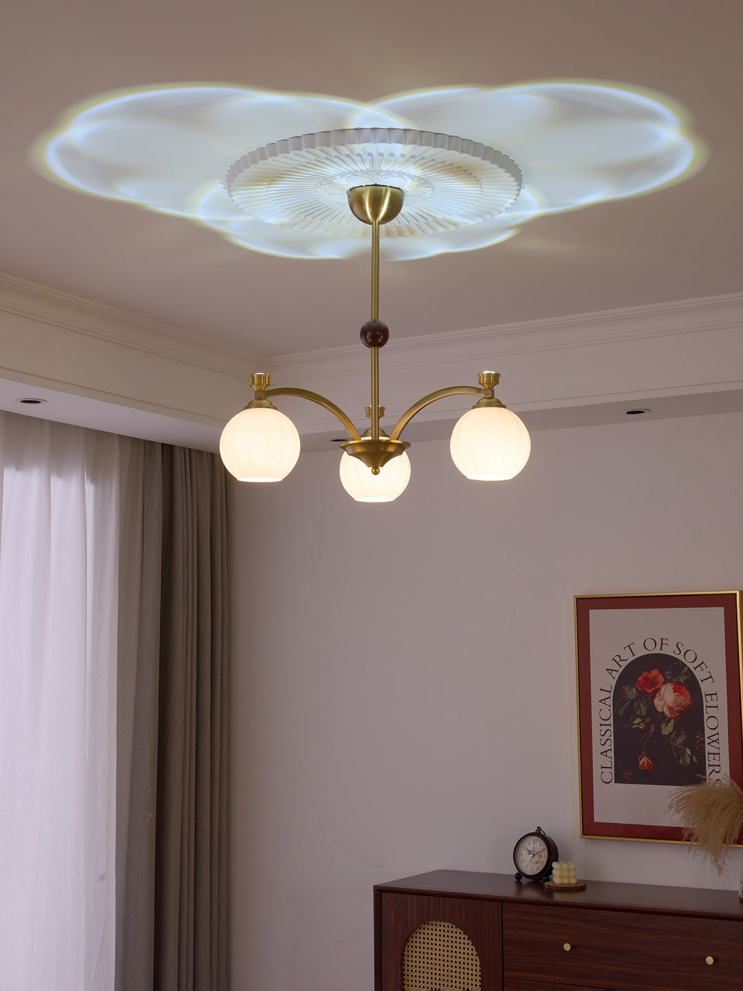 Usilia Chandelier Verre Bois Vintage Élégance - Neutralighting