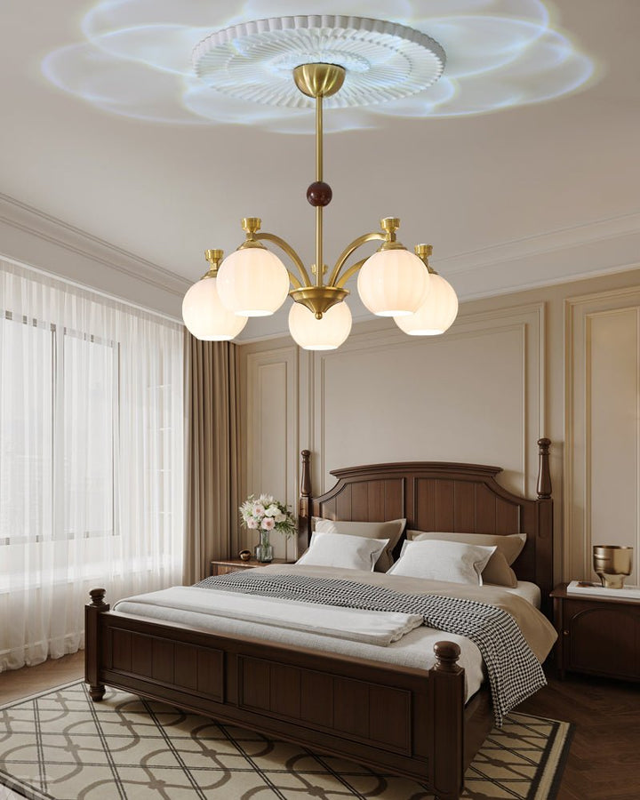 Usilia Chandelier Verre Bois Vintage Élégance - Neutralighting