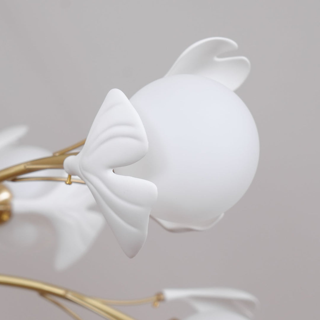 Lustra Chandelier Feuille de Ginkgo Laiton Verre - Neutralighting
