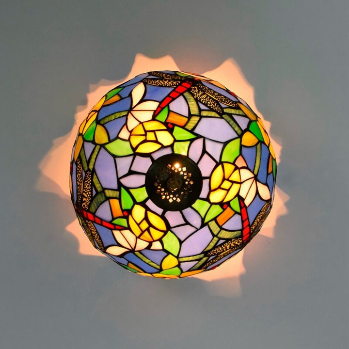Tiffany Vintage Plafonnier Verre Chambre À Coucher - Neutralighting