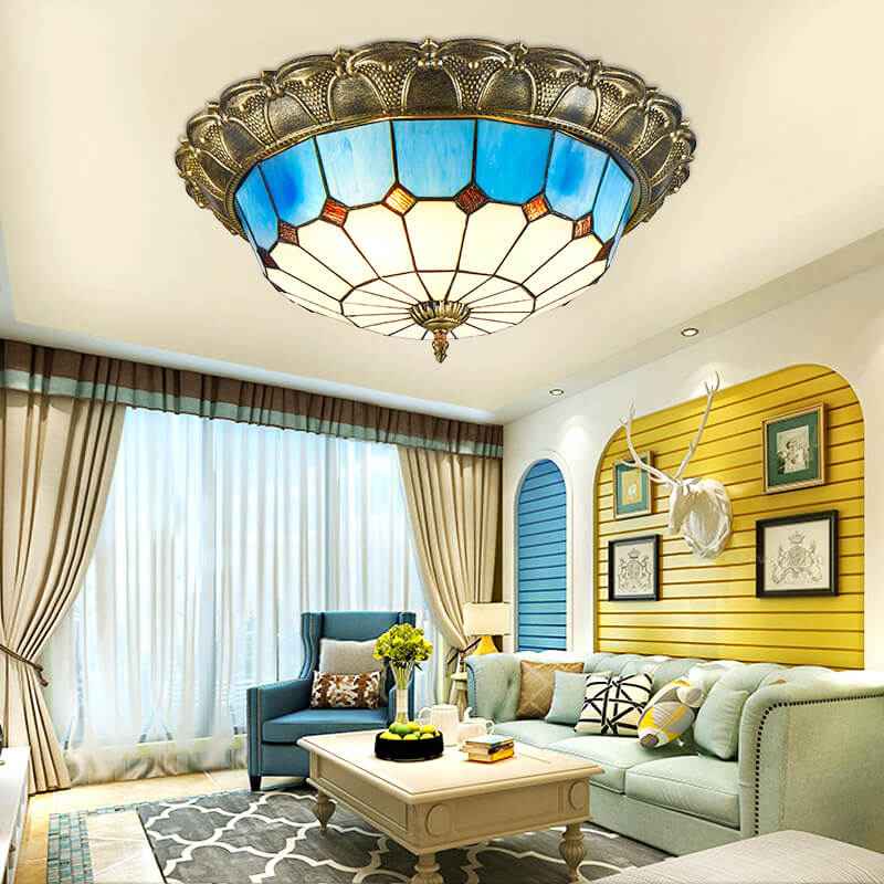 Plafonnier Tiffany en Verre – Plafonnier Lumineux