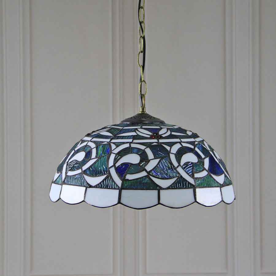 Tiffany Rustique Suspension Tachée Métal Verre Salon - Neutralighting
