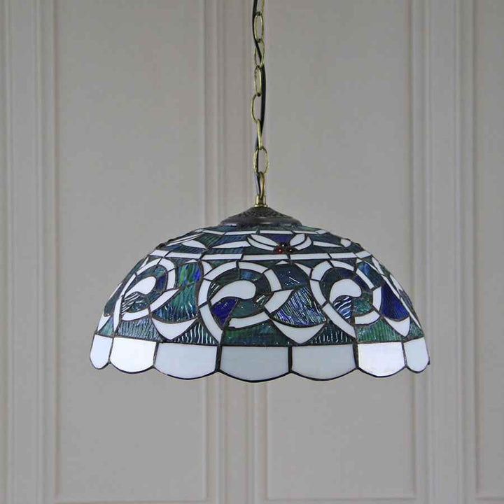 Tiffany Rustique Suspension Tachée Métal Verre Salon - Neutralighting