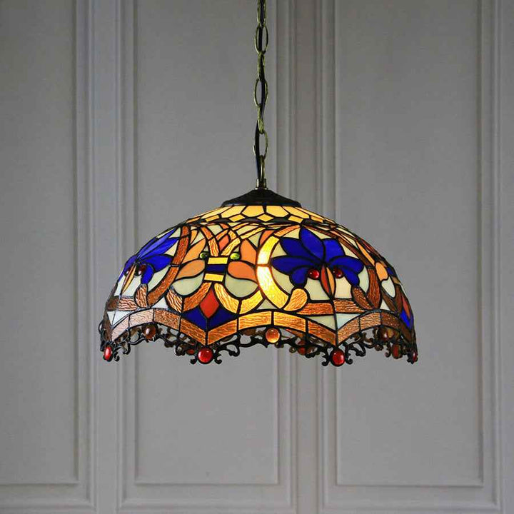 Tiffany Rustique Suspension Tachée Métal Verre Salon - Neutralighting