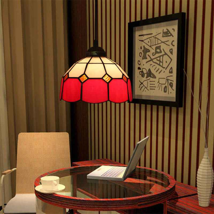 Tiffany Dôme Ombre Européenne Suspension Tachée Verre Salon - Neutralighting