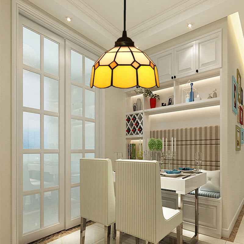 Tiffany Dôme Ombre Européenne Suspension Tachée Verre Salon - Neutralighting