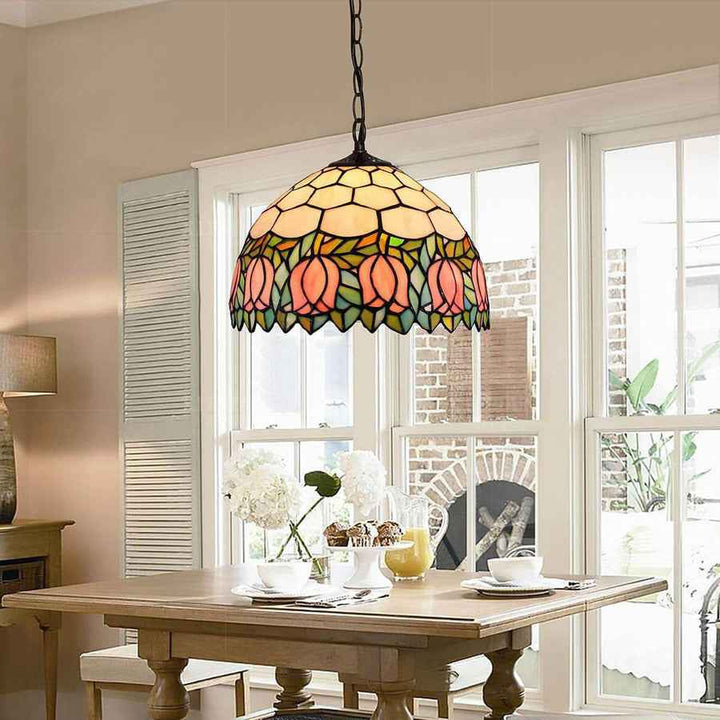 Tiffany Vintage Luxe Suspension Verre Métal Bar/Salon - Neutralighting