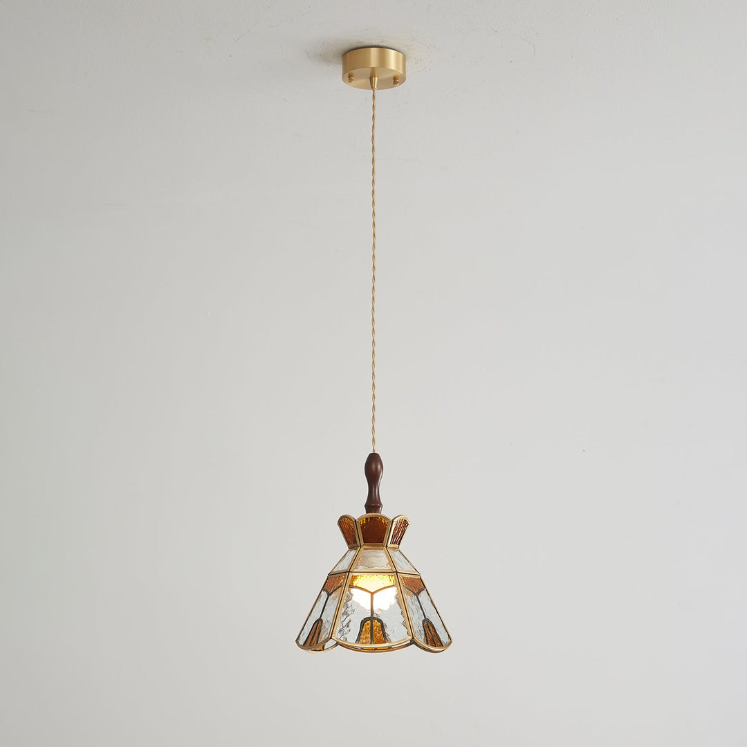 Florace Suspension Vintage en Bois et Verre - Neutralighting