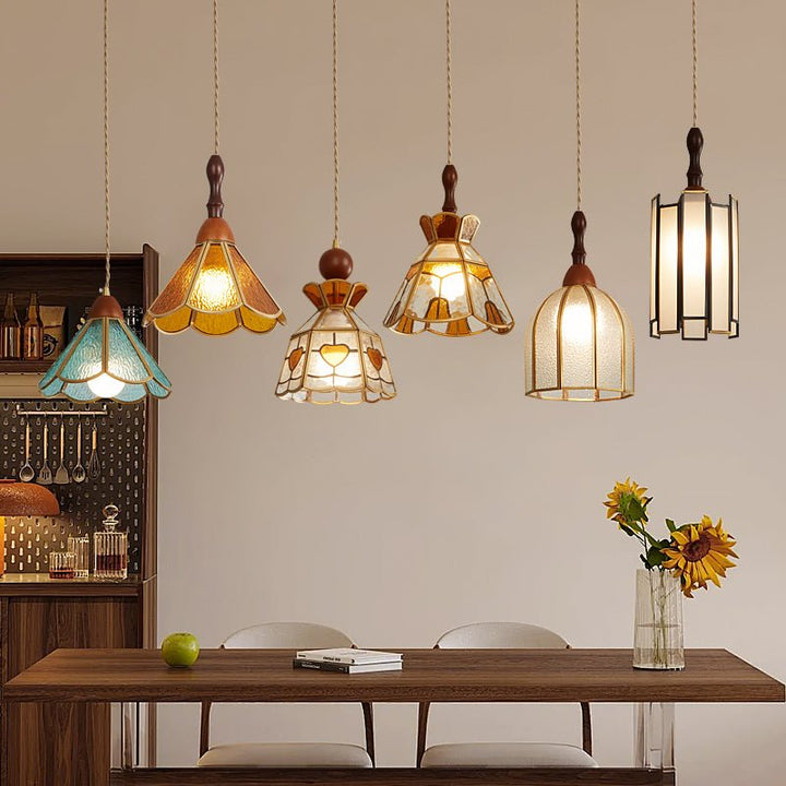 Florace Suspension Vintage en Bois et Verre - Neutralighting