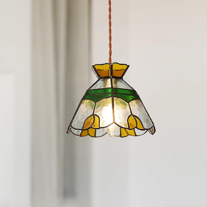 Eldine Lampe Suspension en Verre Vitrail - Neutralighting