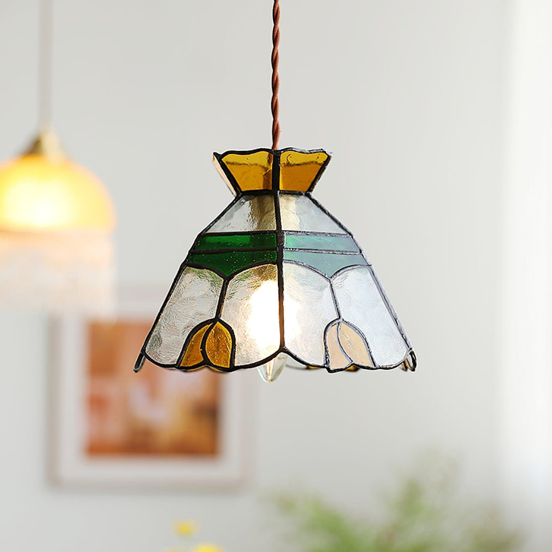 Eldine Lampe Suspension en Verre Vitrail - Neutralighting
