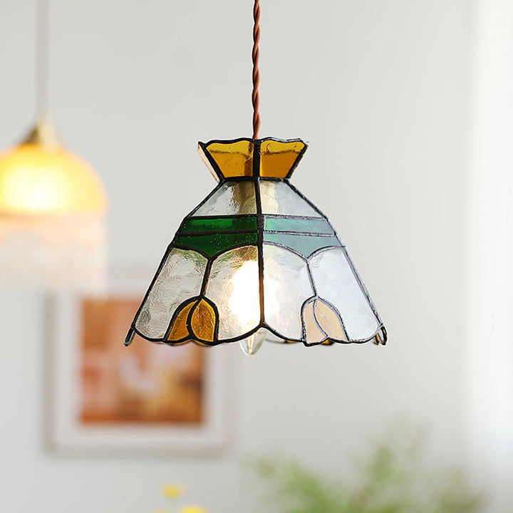 Eldine Lampe Suspension en Verre Vitrail - Neutralighting