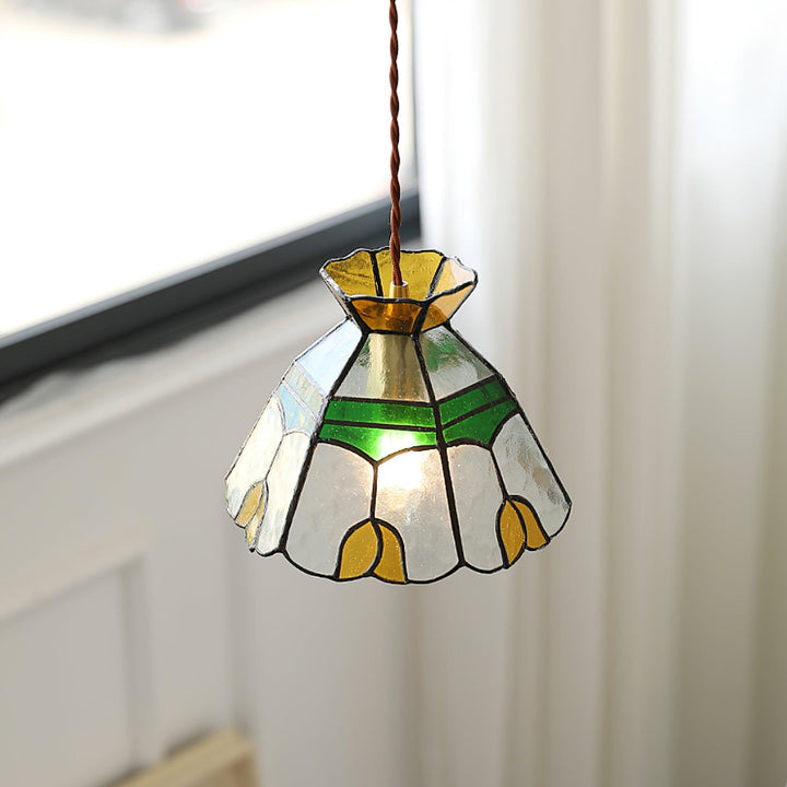 Eldine Lampe Suspension en Verre Vitrail - Neutralighting