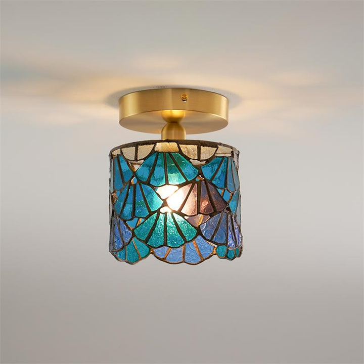 Rosavine Plafonnier Semi-Encastré Verre Coloré Tiffany - Neutralighting