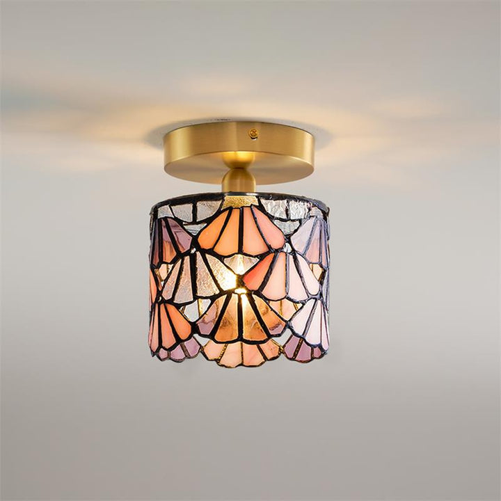 Rosavine Plafonnier Semi-Encastré Verre Coloré Tiffany - Neutralighting