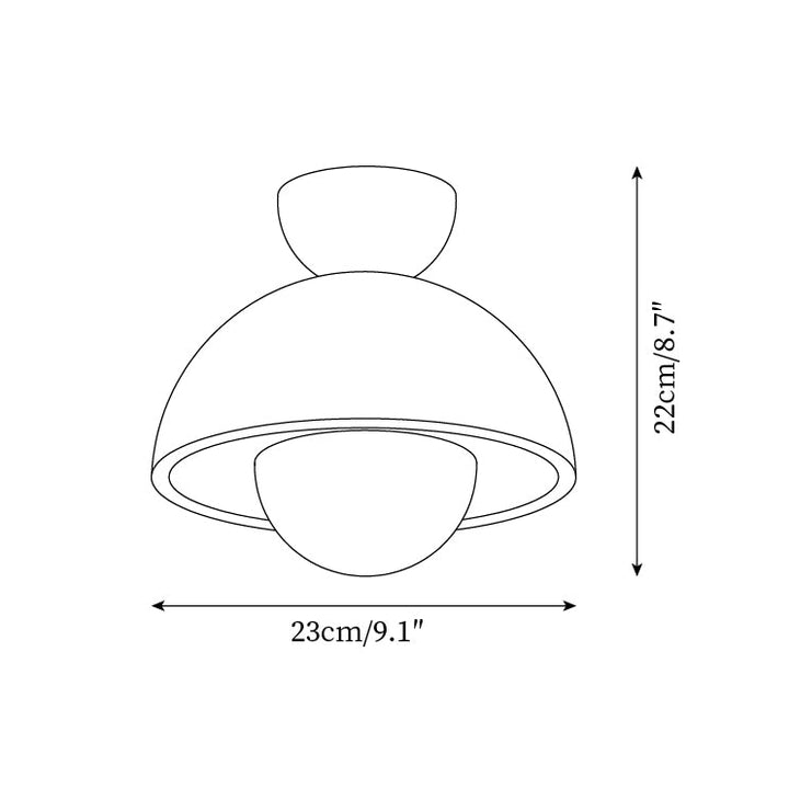 Cavora Plafonnier Travertin Bois Forme Dôme - Neutralighting