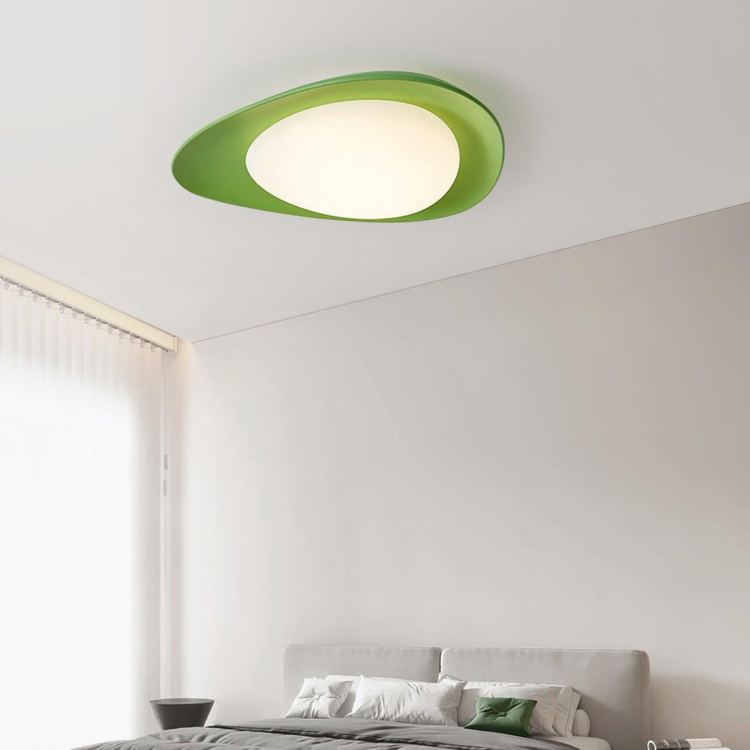 Blex Plafonnier Vert &amp; Beige en Forme de Galet - Neutralighting