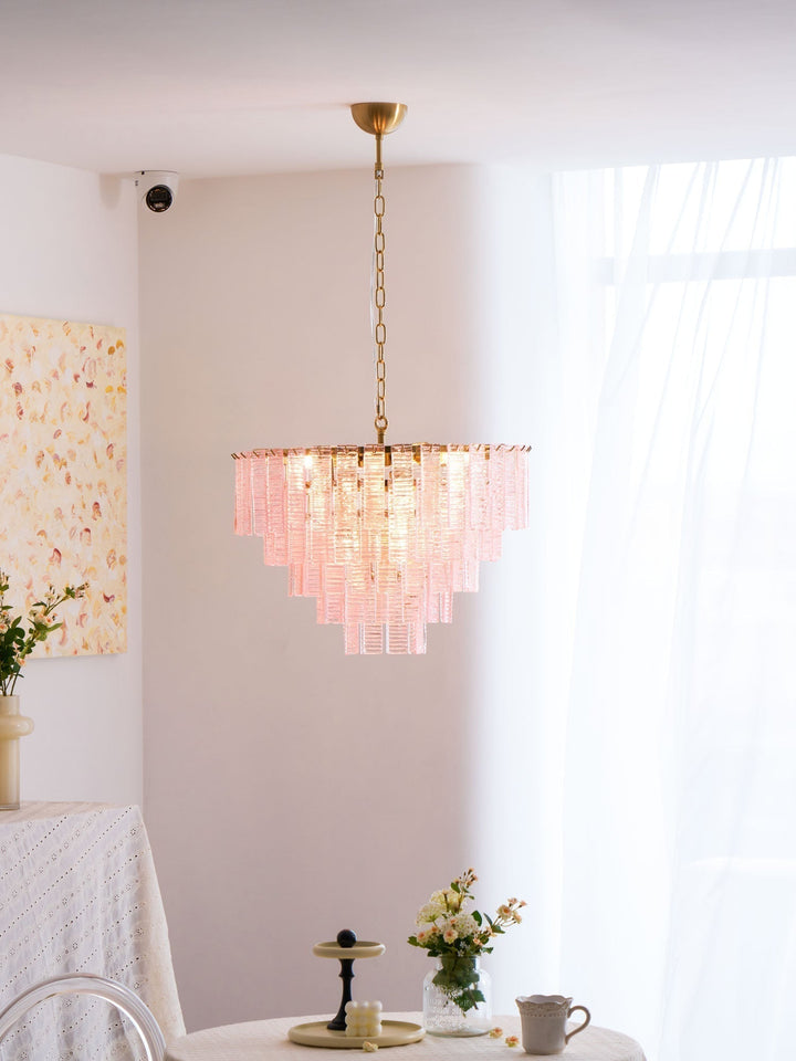 Aurora Lustre Rose Murano Verre Superposé Vintage Luxe - Neutralighting