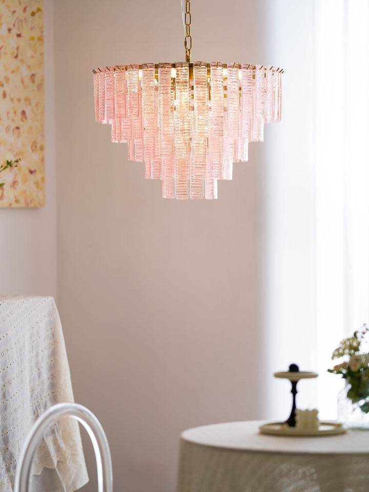 Aurora Lustre Rose Murano Verre Superposé Vintage Luxe - Neutralighting