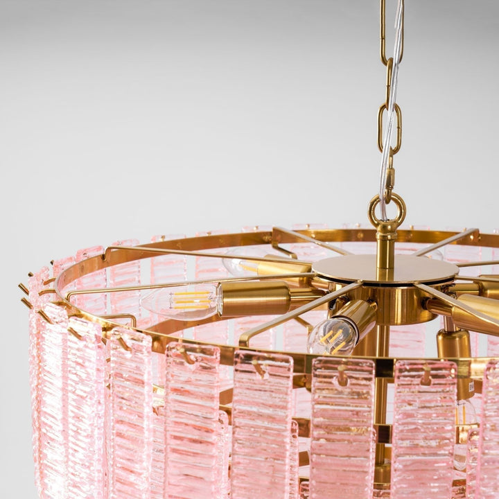 Aurora Lustre Rose Murano Verre Superposé Vintage Luxe - Neutralighting