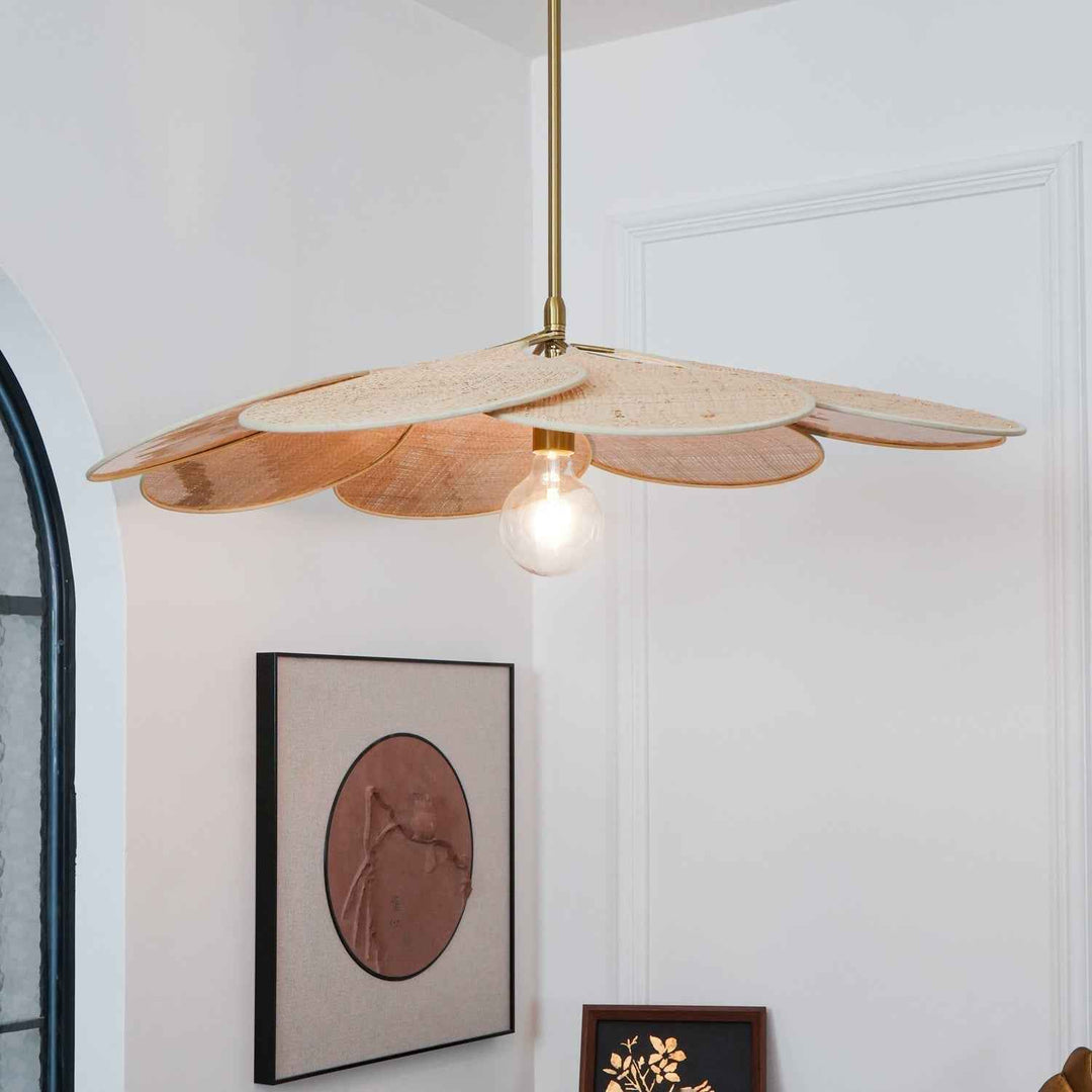 Tory Floraison Rotin Suspension - Neutralighting