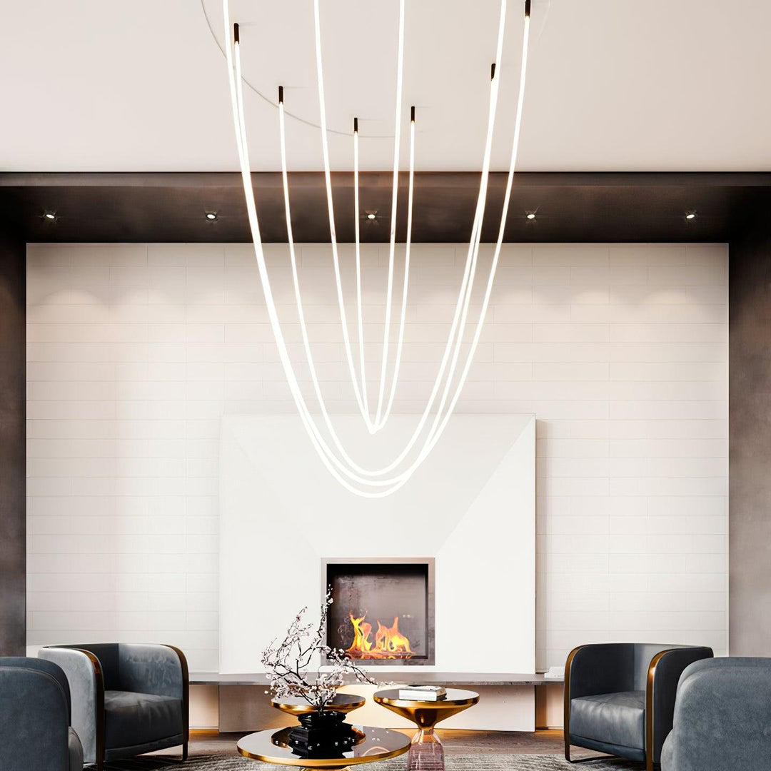 Solara Suspension Courbe Flexible Silicone Laiton - Neutralighting