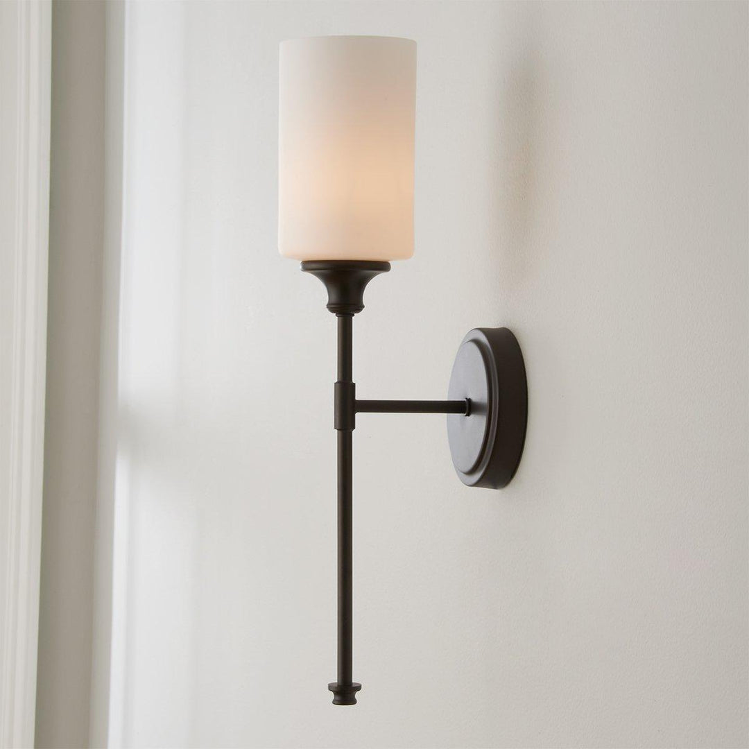 Tracie Ancien Industriel Laiton Verre Applique - Neutralighting