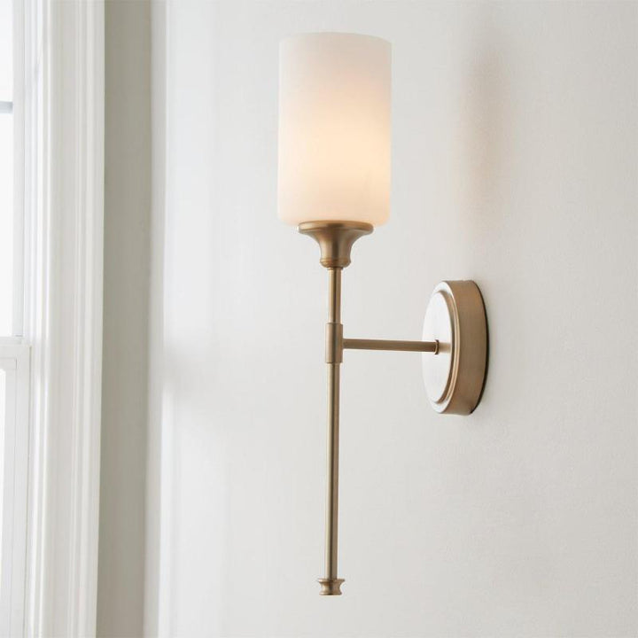 Tracie Ancien Industriel Laiton Verre Applique - Neutralighting