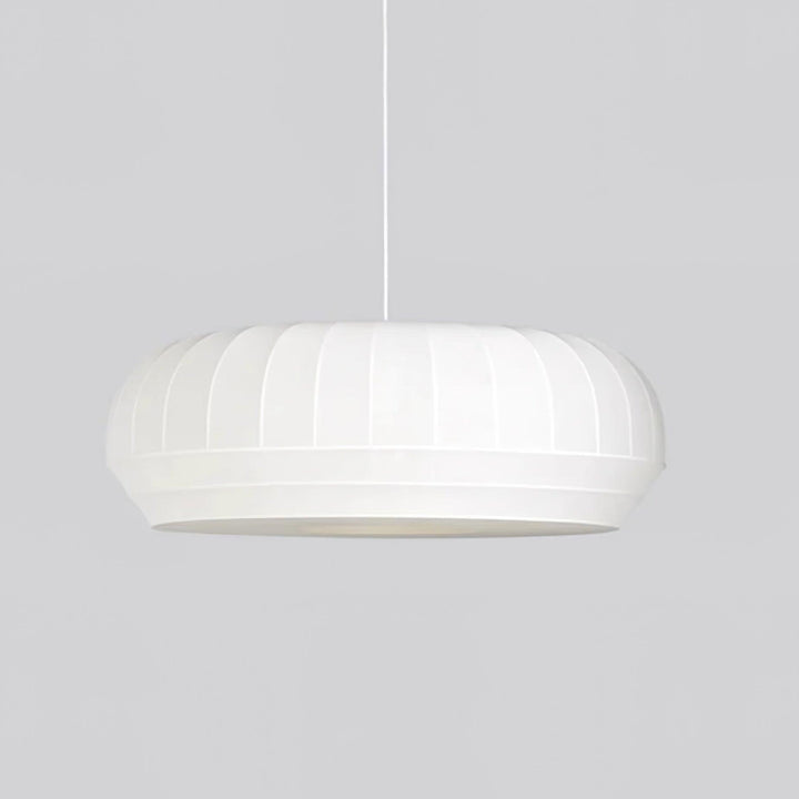 Suspension Luminaire Soie Abat-jour Blanc Tissu Lignes Verticales Doux Moderne Minimaliste - Neutralighting