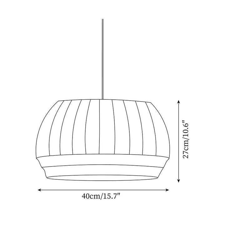 Suspension Luminaire Soie Abat-jour Blanc Tissu Lignes Verticales Doux Moderne Minimaliste - Neutralighting