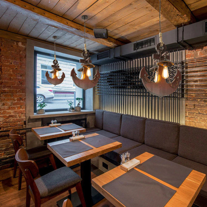 Epoch Rétro LED Suspension Bois Métal Verre Salon/Salle À Manger - Neutralighting