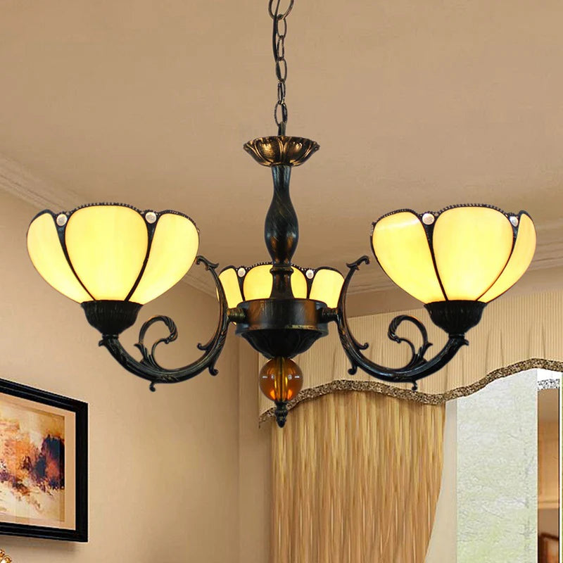 Tiffany Vintage LED Lustre Métal/Verre Salon/Chambre À Coucher - Neutralighting