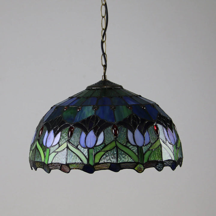 Tiffany Rétro Rond Colorée Suspension Verre Chambre À Coucher/Bar - Neutralighting