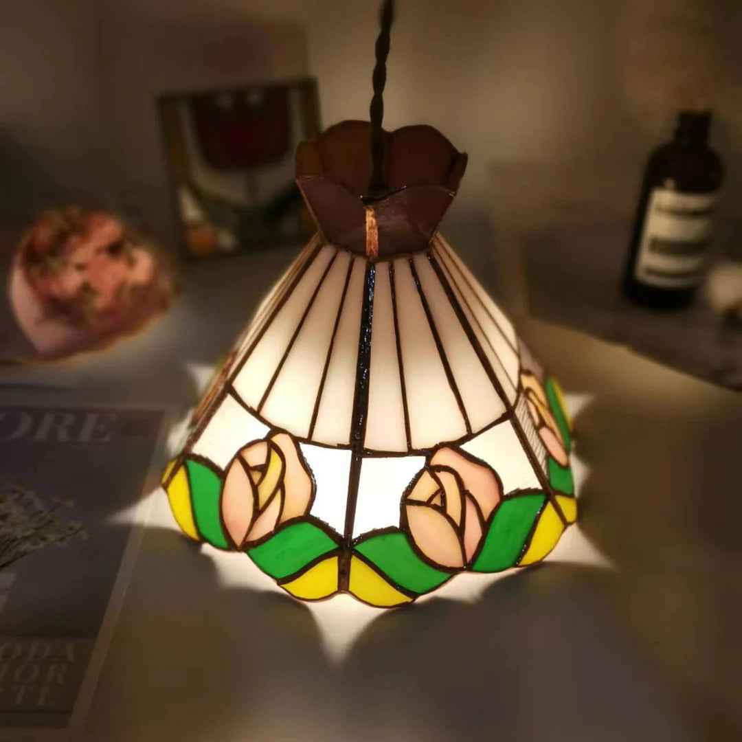 Tiffany Design LED Fleur De Cône Suspension Blanc Bar/Chambre À Coucher - Neutralighting