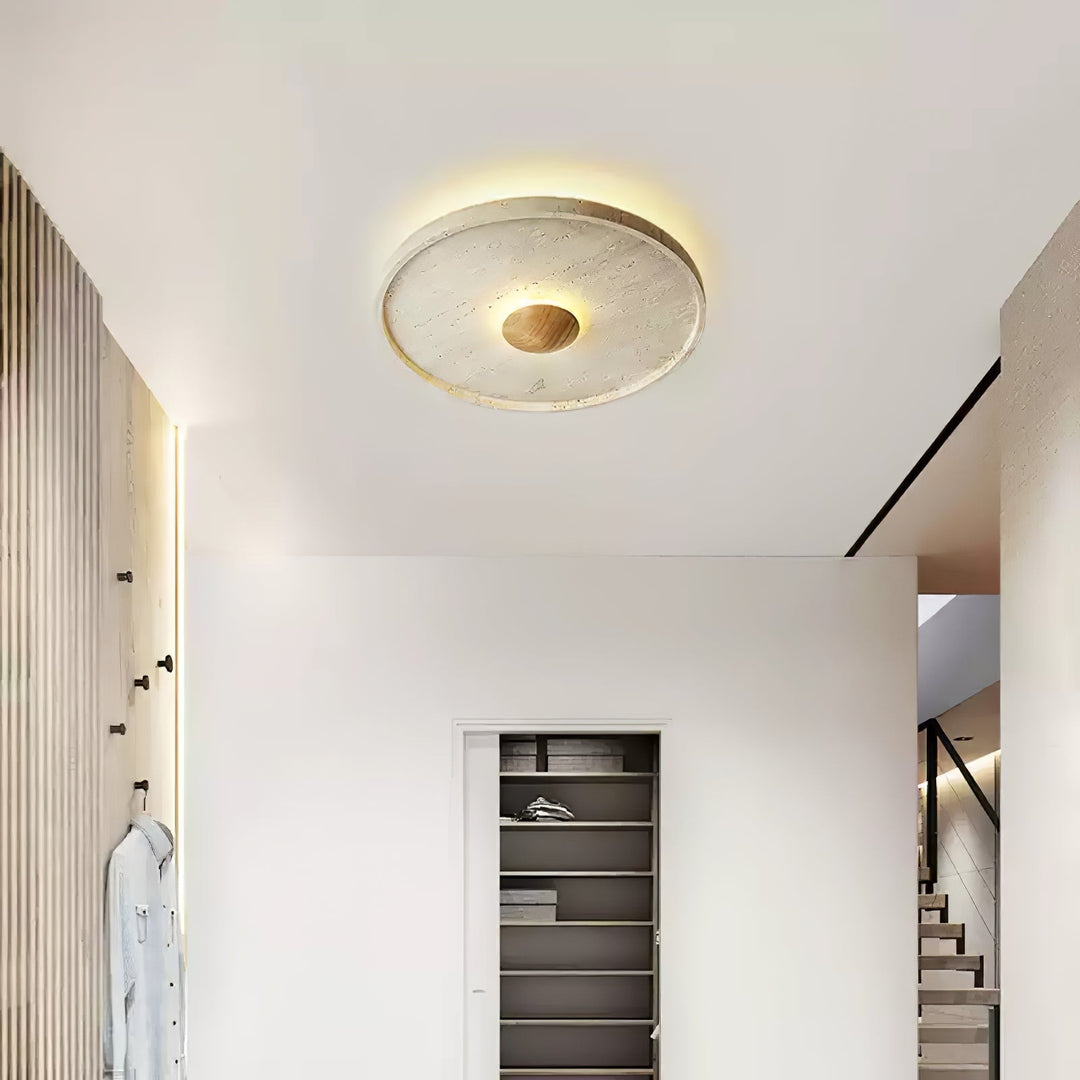 Lumiround Plafonnier Disque Incrusté en Travertin - Neutralighting