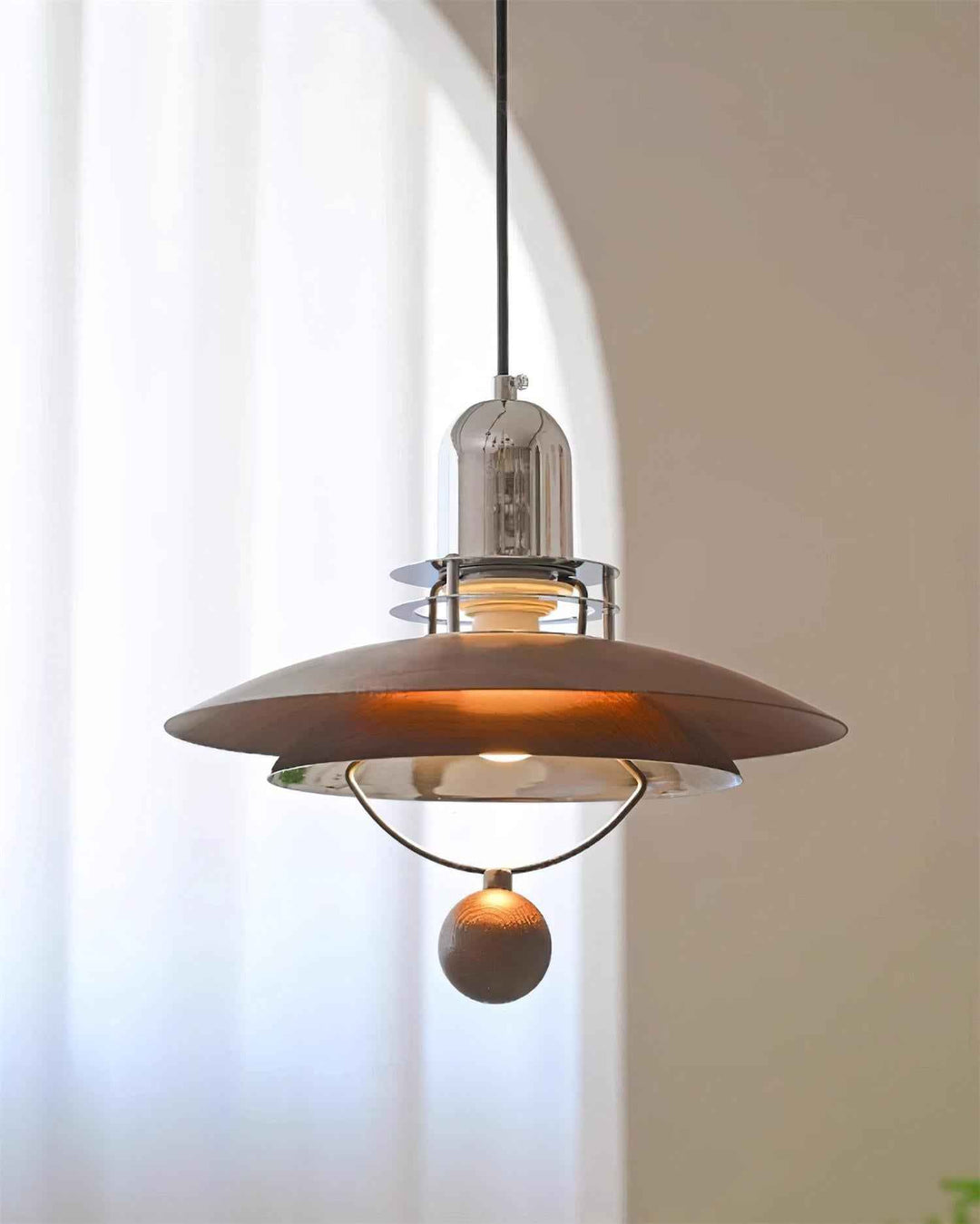 Trava Suspension Stratifié Bois Sphère Moderne - Neutralighting