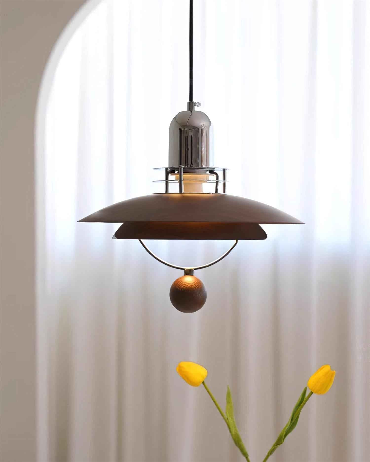 Trava Suspension Stratifié Bois Sphère Moderne - Neutralighting