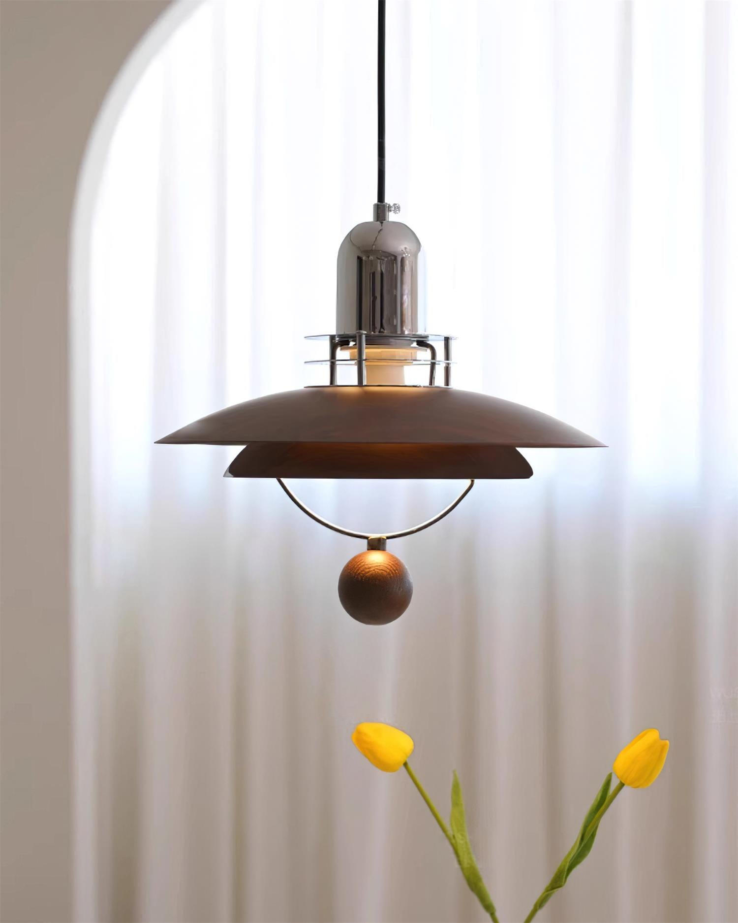 Trava Suspension Stratifié Bois Sphère Moderne - Neutralighting