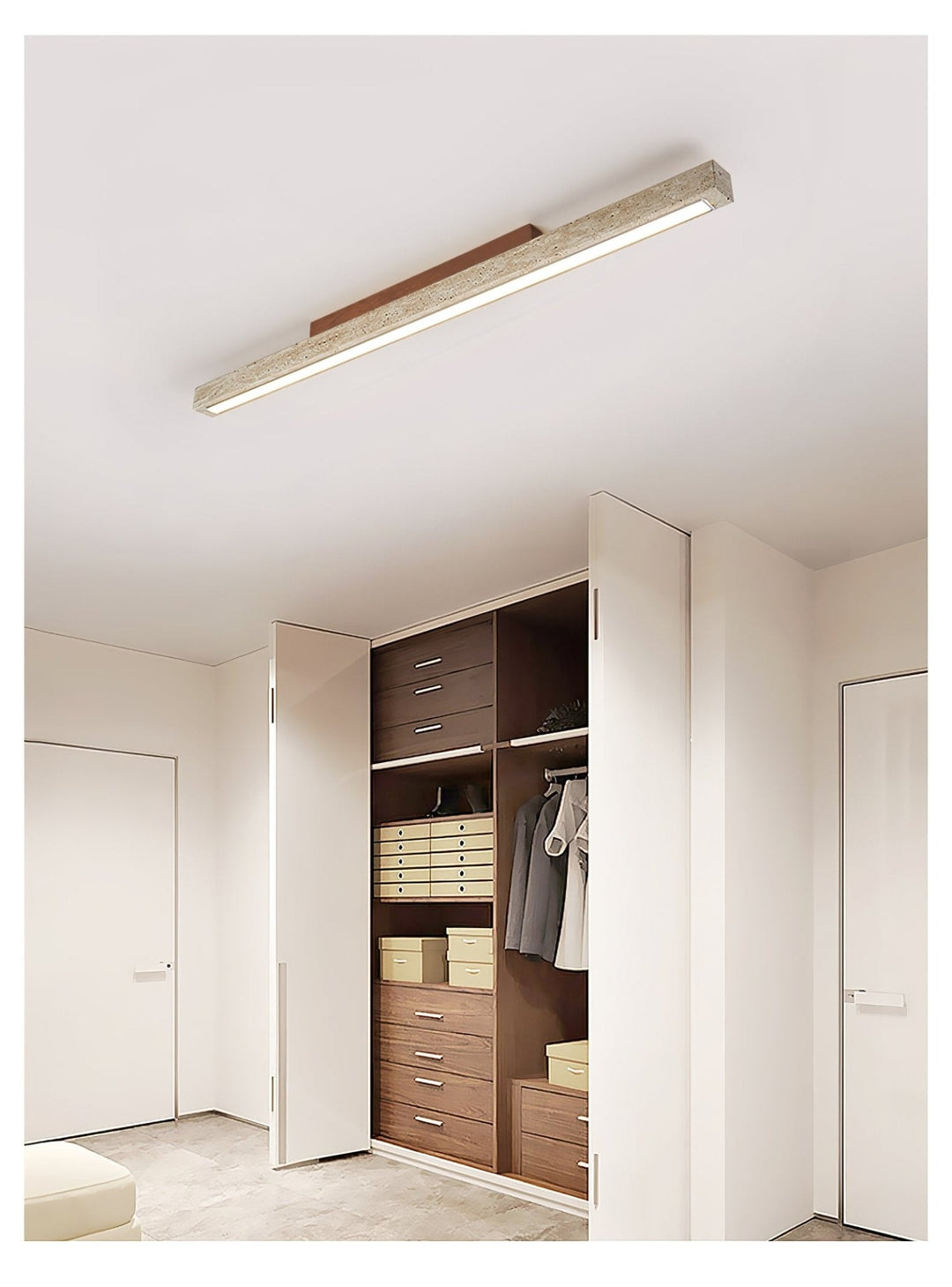 Orvenarae Lumière Linéaire en Travertin Minimaliste - Neutralighting