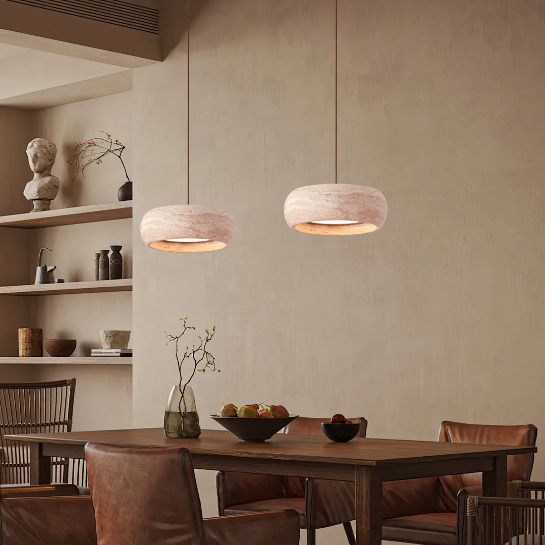 Tova Suspensions en Travertin en Forme de Donut - Neutralighting