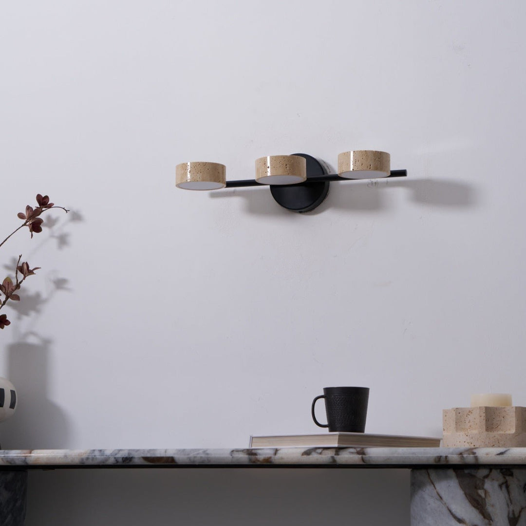 Ceshair Applique Murale Multi Tête en Travertin Lumière de Coiffeuse - Neutralighting