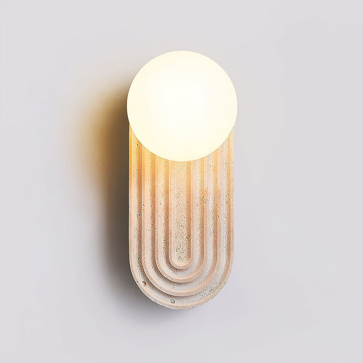 Elvelos Moderne Minimaliste Travertin Verre Applique Murale - Neutralighting