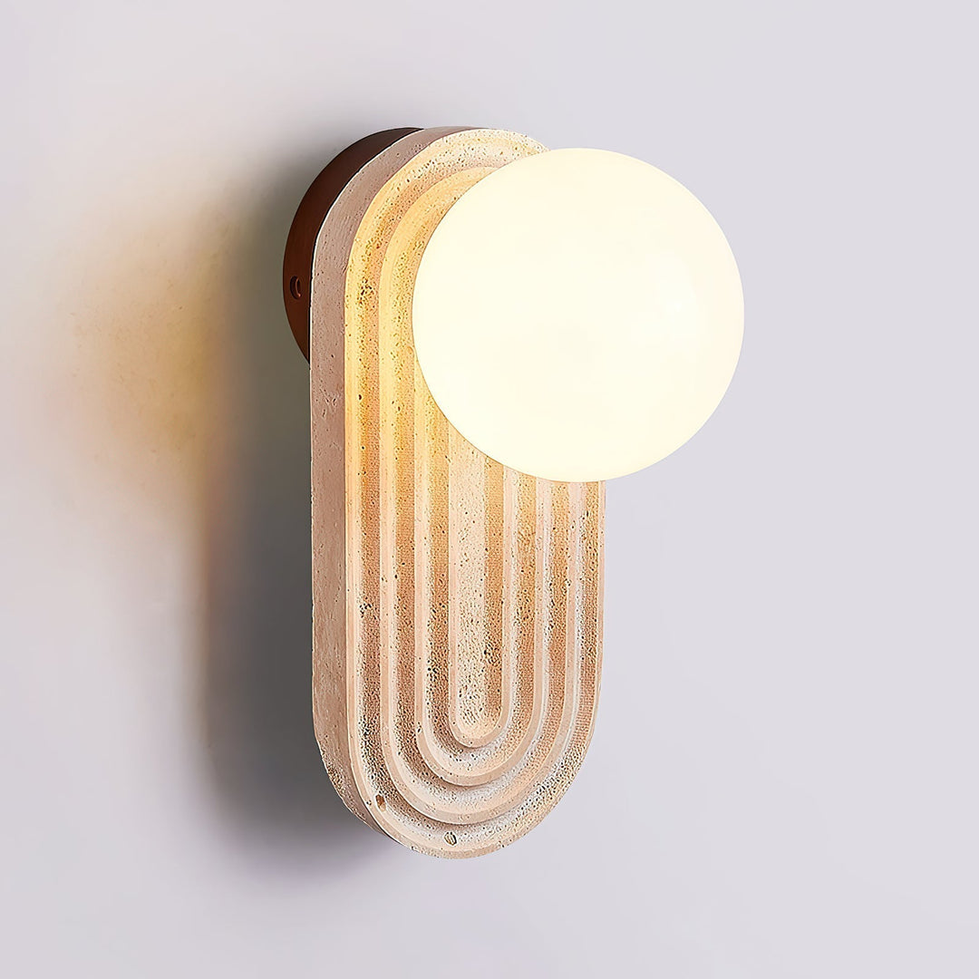 Elvelos Moderne Minimaliste Travertin Verre Applique Murale - Neutralighting